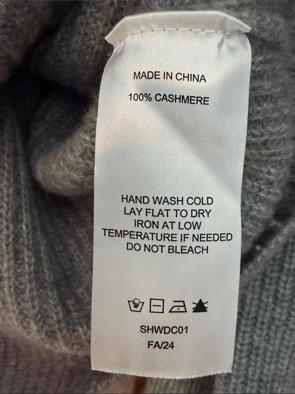 Quince Fisherman Turtleneck 100% Mongolian Cashmere Sweater Grey Size S
